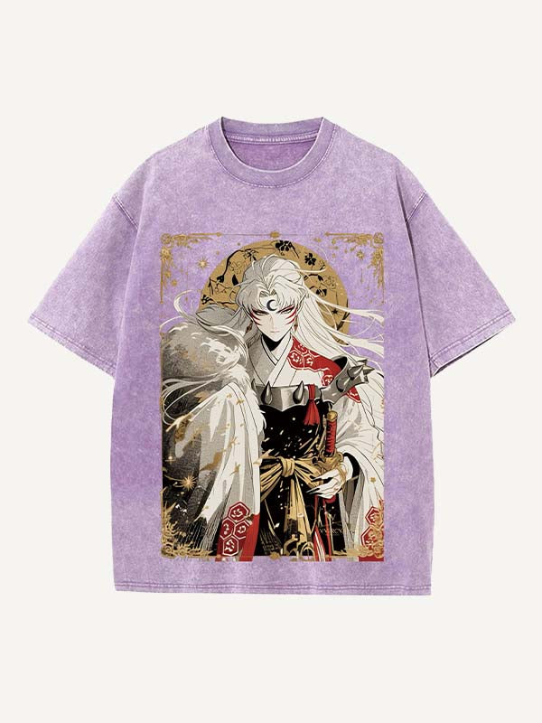 Inuyasha Print Round Neck T-shirt