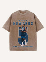 Anthony Edwards Print Round Neck T-shirt