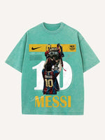 Lionel Messi Print Round Neck T-shirt