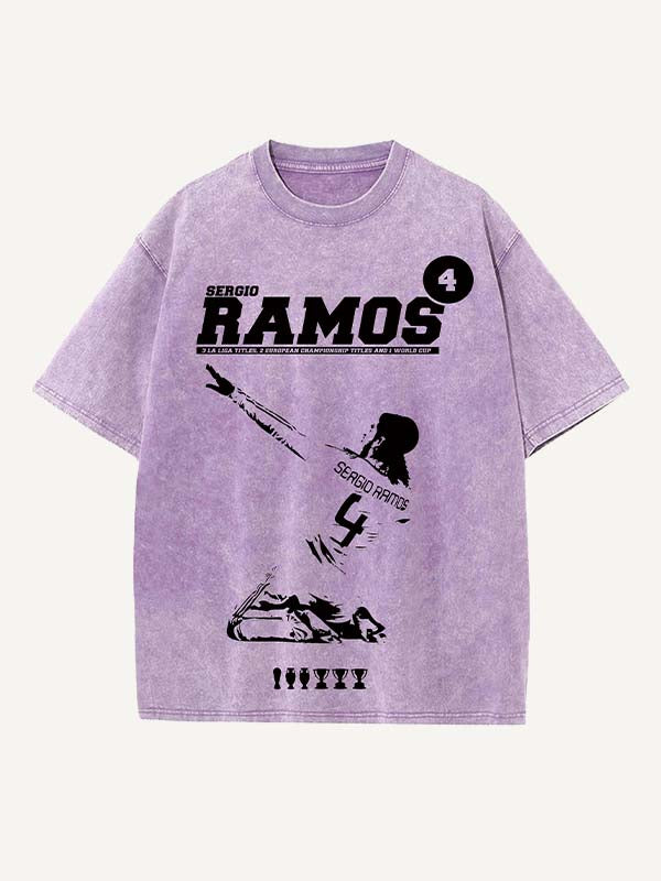 Sergio Ramos Print Round Neck T-shirt