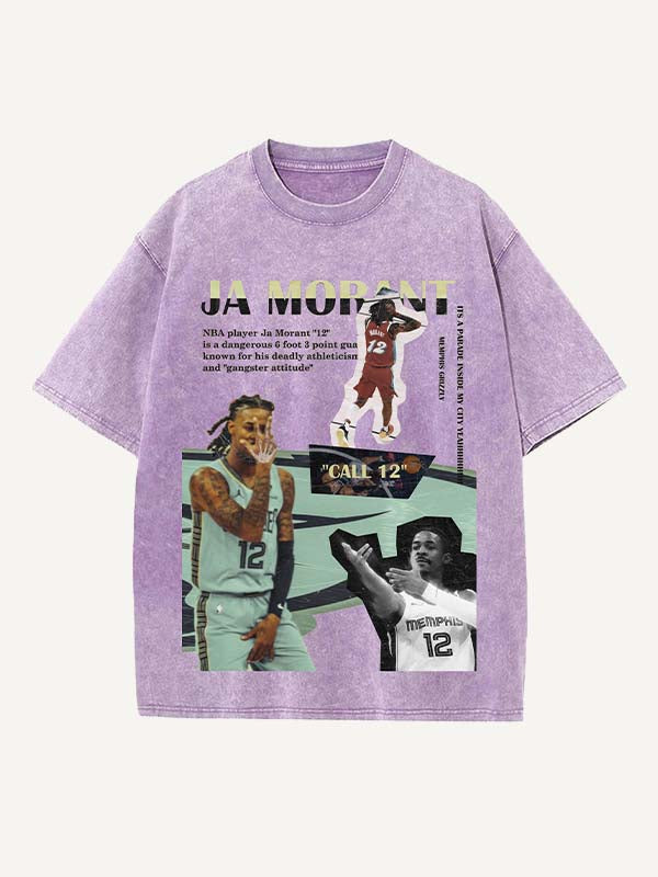 Ja Morant Print Round Neck T-shirt