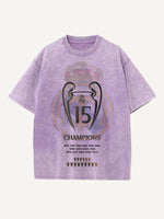 Real Madrid Print Round Neck T-shirt