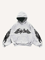 Eagle Graphic Print Slant Pockets Hoodie