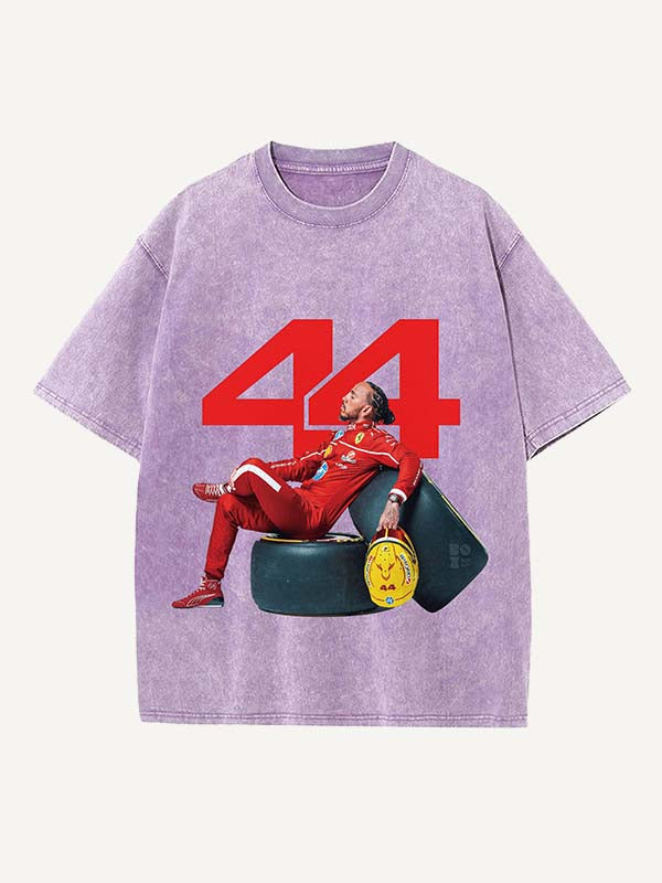 Lewis Hamilton Print Round Neck T-shirt