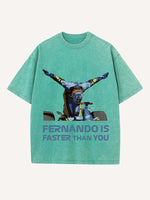 Fernando Alonso Print Round Neck T-shirt