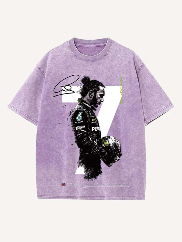 Lewis Hamilton Print Round Neck T-shirt