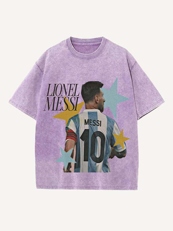 Lionel Messi Print Round Neck T-shirt
