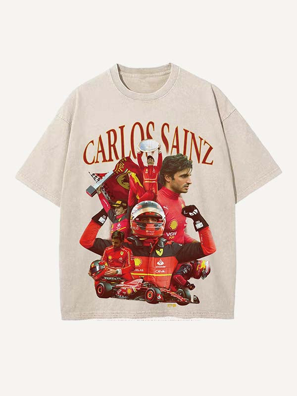 Carlos Sainz Print Round Neck T-shirt