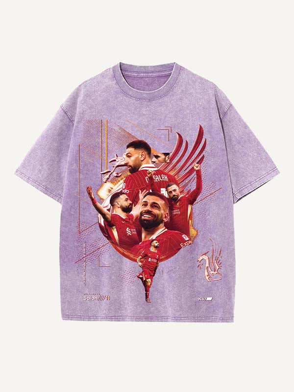 Mohamed Salah Print Round Neck T-shirt