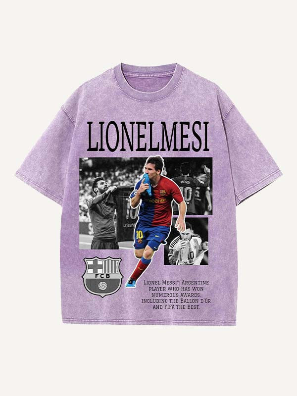Lionel Messi Print Round Neck T-shirt