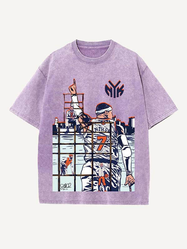 Carmelo Anthony Print Round Neck T-shirt