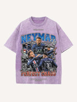 Neymar Print Round Neck T-shirt