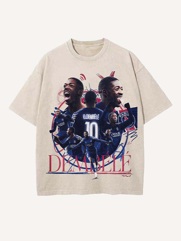 Ousmane Dembélé Print Round Neck T-shirt