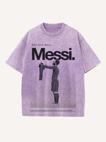 Lionel Messi Print Round Neck T-shirt