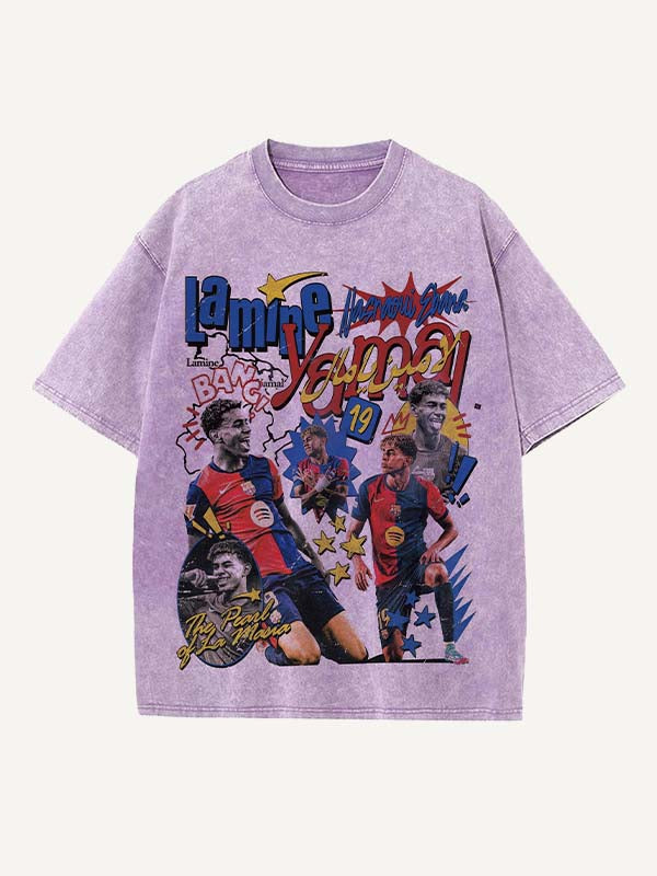 Lamine Yamal Print Round Neck T-shirt