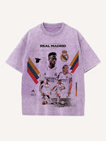 Real Madrid Print Round Neck T-shirt