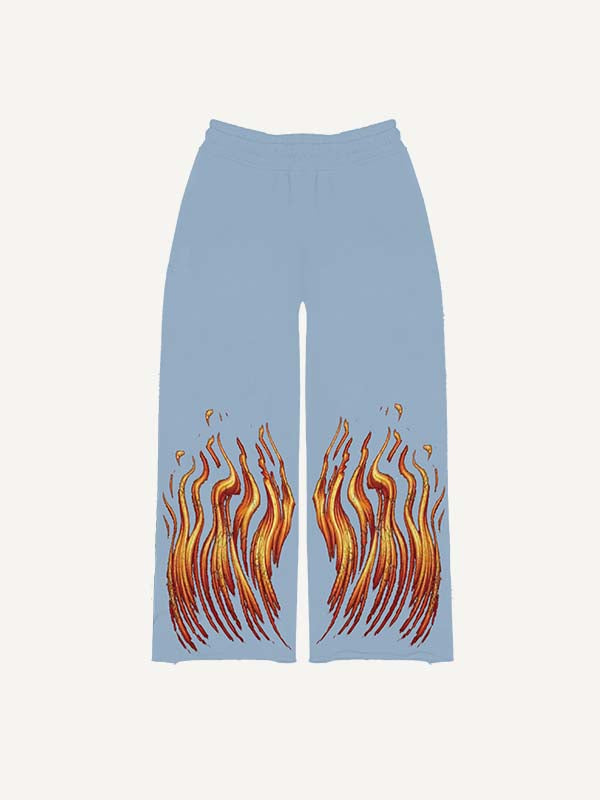 Eye&Graphic Print Elastic Waist Pants