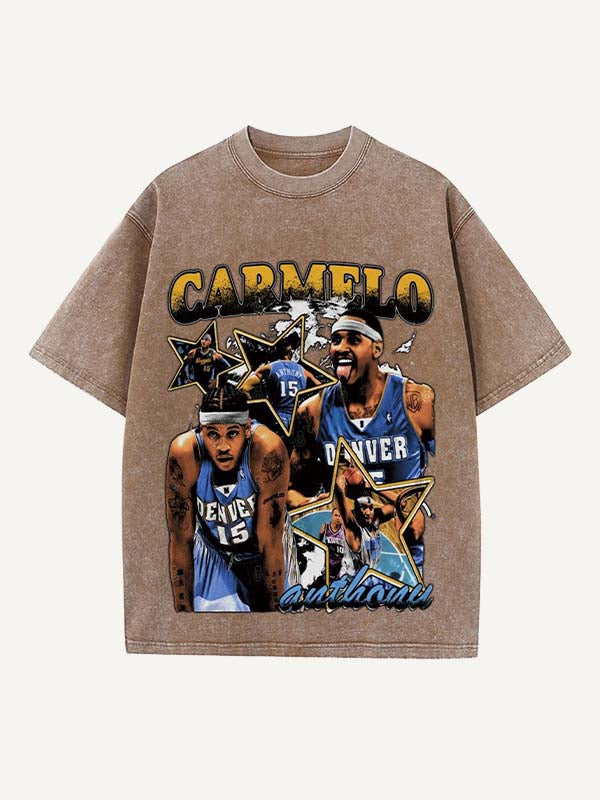 Carmelo Anthony Print Round Neck T-shirt