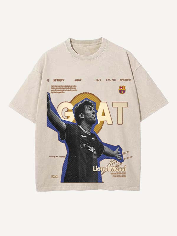 Lionel Messi Print Round Neck T-shirt