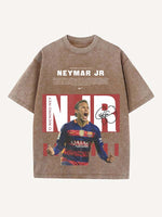 Neymar Print Round Neck T-shirt