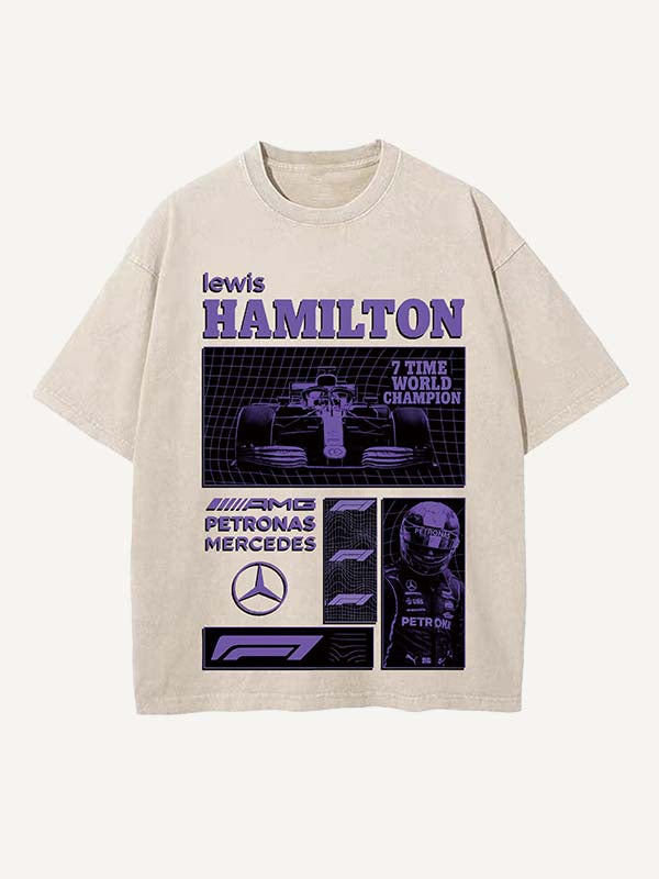 Lewis Hamilton Print Round Neck T-shirt