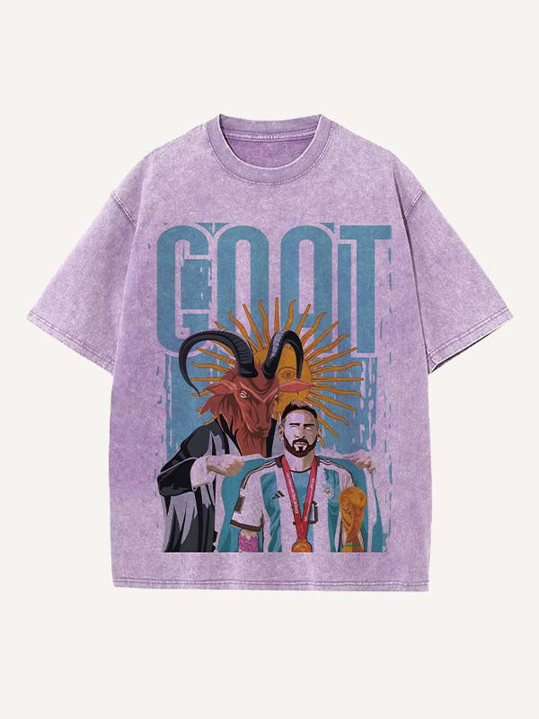 Lionel Messi Print Round Neck T-shirt