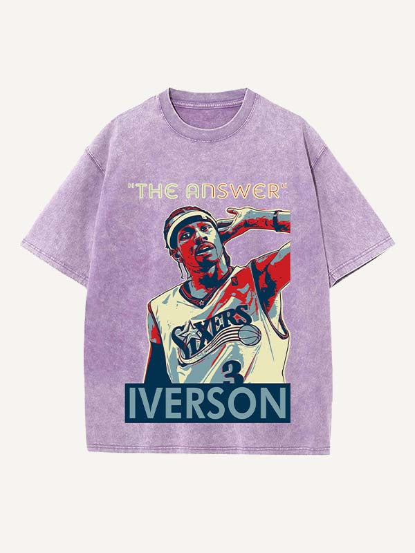 Allen Iverson Print Round Neck T-shirt