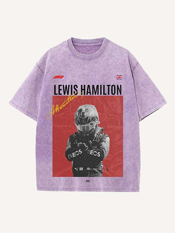 Lewis Hamilton Print Round Neck T-shirt