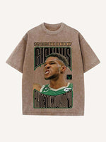 Giannis Antetokounmpo Print Round Neck T-shirt