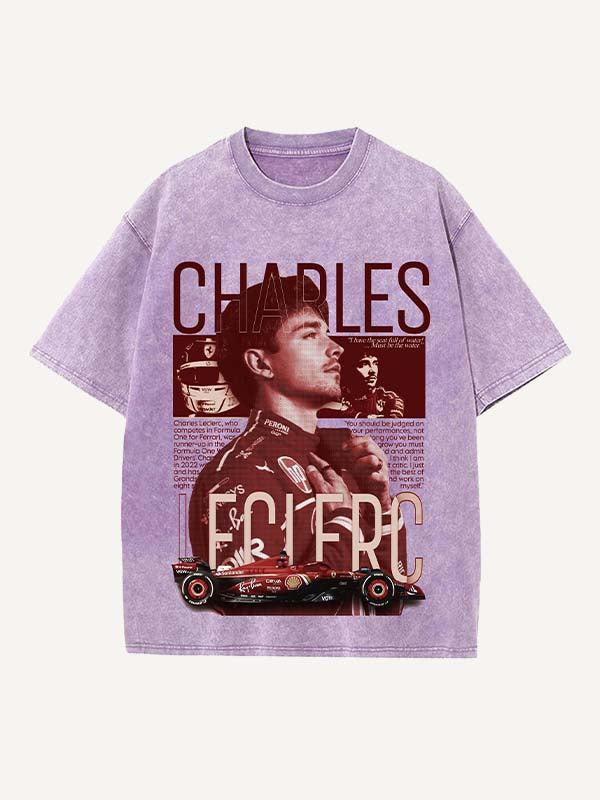 Charles Leclerc Print Round Neck T-shirt