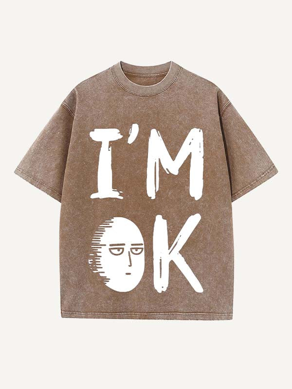 One-Punch Man Print Round Neck T-shirt