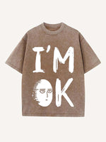 One-Punch Man Print Round Neck T-shirt
