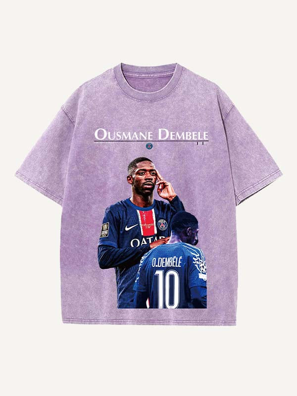 Ousmane Dembélé Print Round Neck T-shirt