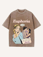 Euphoria Print Round Neck T-shirt