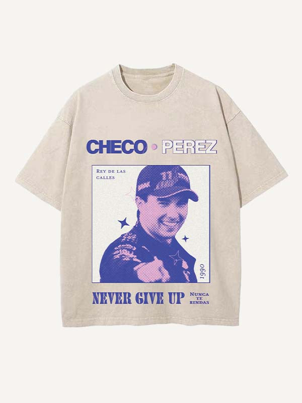 Sergio Perez Print Round Neck T-shirt