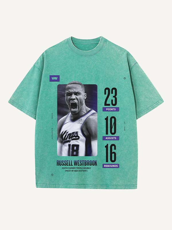 Russell Westbrook Print Round Neck T-shirt