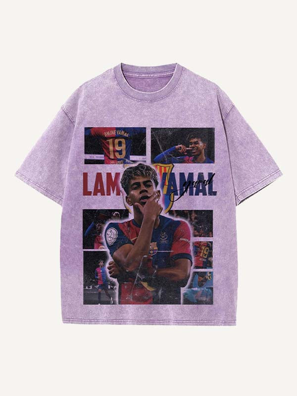 Lamine Yamal Print Round Neck T-shirt