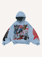 Angel&Pray&Cross&Wing&Letter&Graphic Print Slant Pockets Hoodie