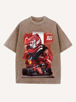 Charles Leclerc Print Round Neck T-shirt