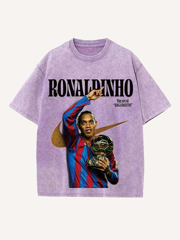 Ronaldinho Print Round Neck T-shirt