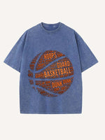 Basketball Aesthetic Print Round Neck T-shirt