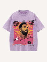 Lionel Messi Print Round Neck T-shirt