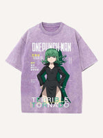 One-Punch Man Print Round Neck T-shirt