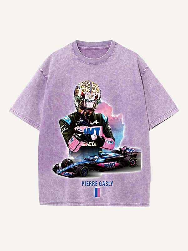 Pierre Gasly Print Round Neck T-shirt