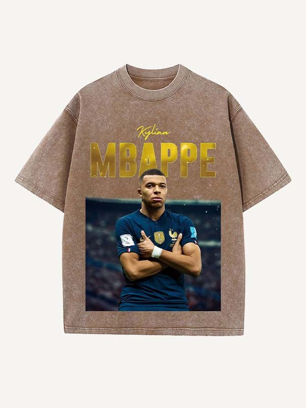 Kylian Mbappé Print Round Neck T-shirt