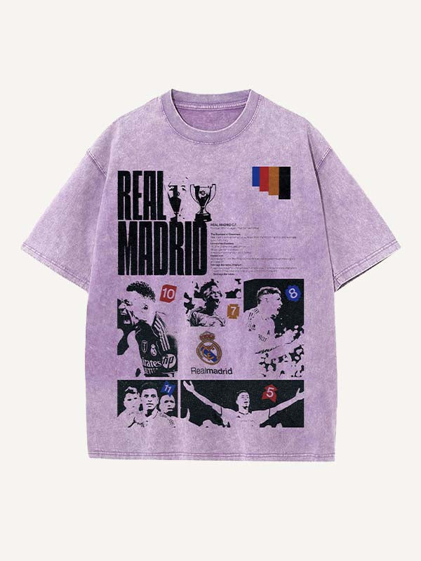 Real Madrid Print Round Neck T-shirt