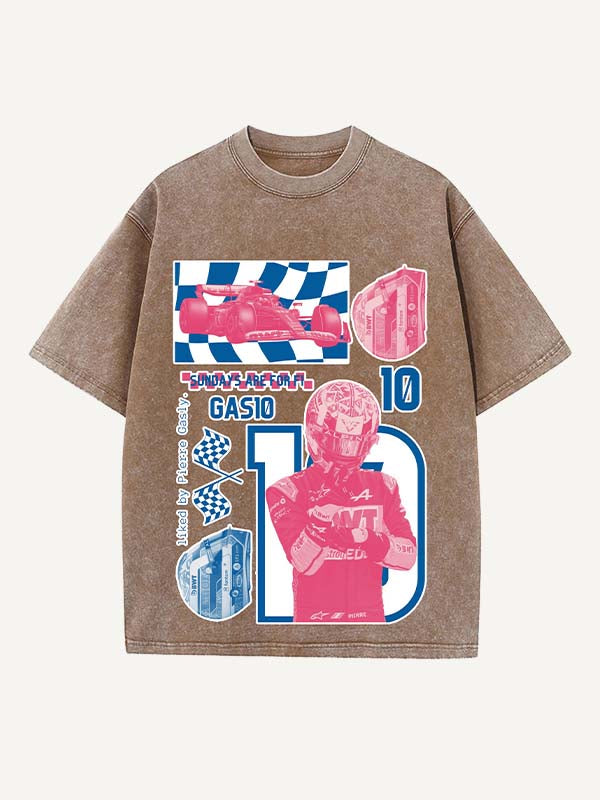 Pierre Gasly Print Round Neck T-shirt