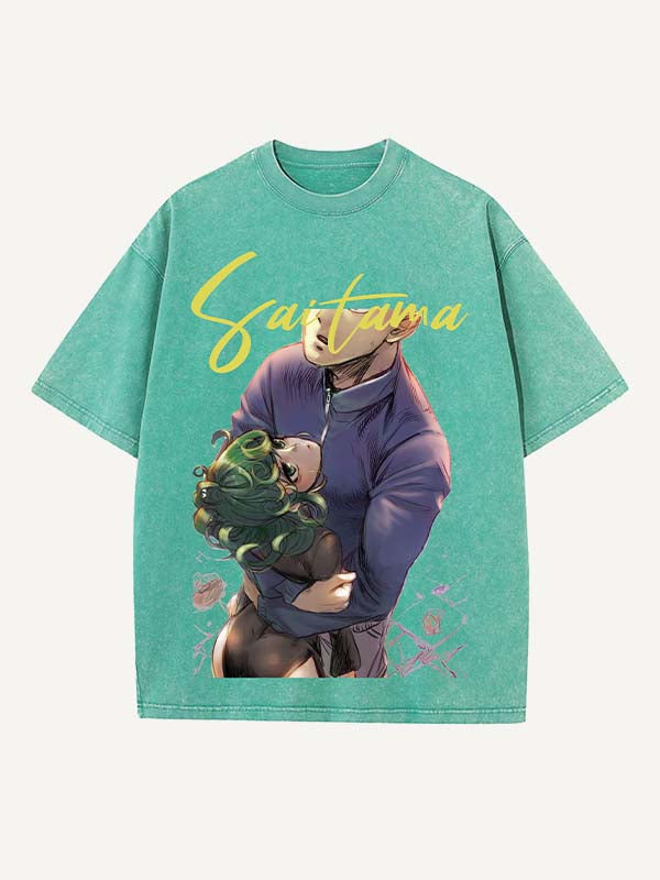 One-Punch Man Print Round Neck T-shirt