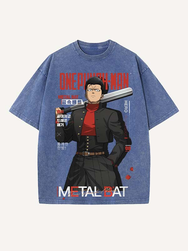 One-Punch Man Print Round Neck T-shirt