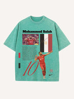 Mohamed Salah Print Round Neck T-shirt